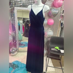 Elegant Navy Blue Wrap Dress